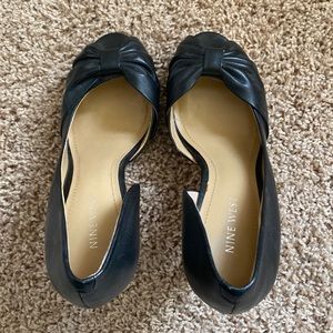 Black Peep-Toe Heels